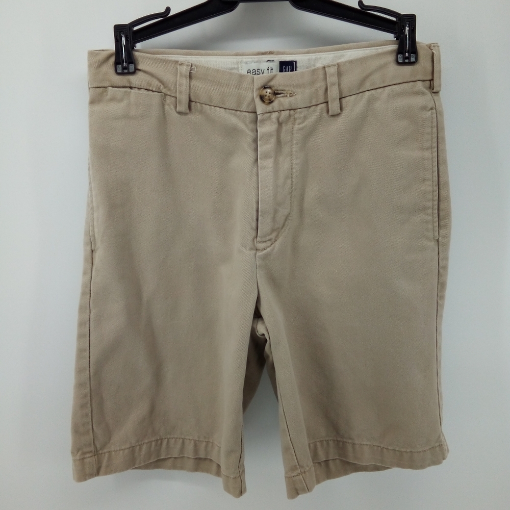 GAP Kids Easy Fit 100% Cotton Boys 14 Regular Tan Shorts Interior Buttons